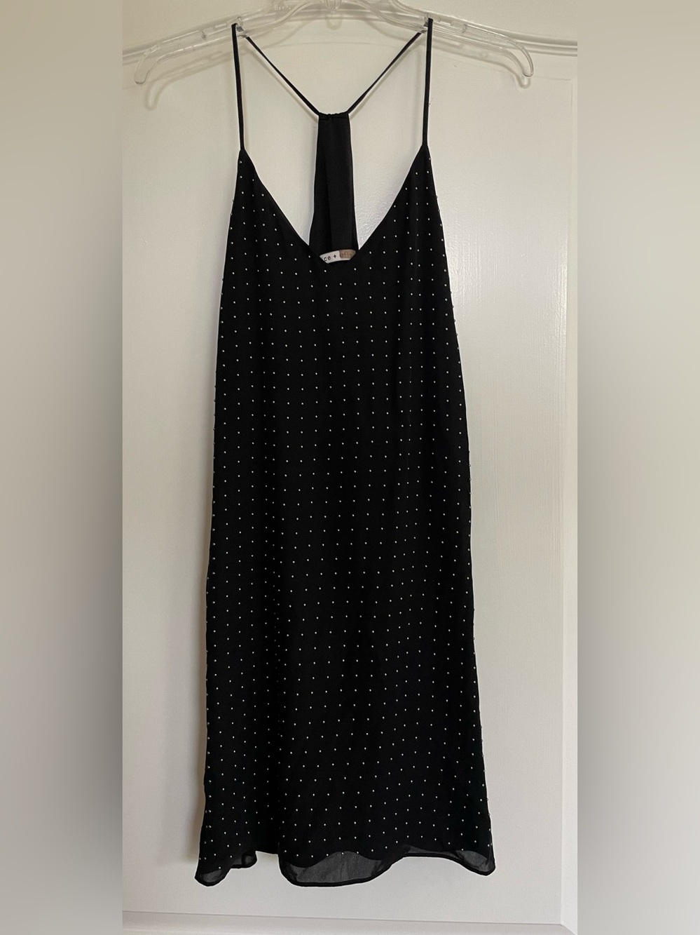 Alice + Olivia Black Studded Silk Dress with Racerback Design